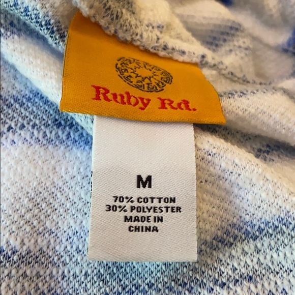 Ruby Rd. Blue and white zippered jacket size M - Picture 6 of 8